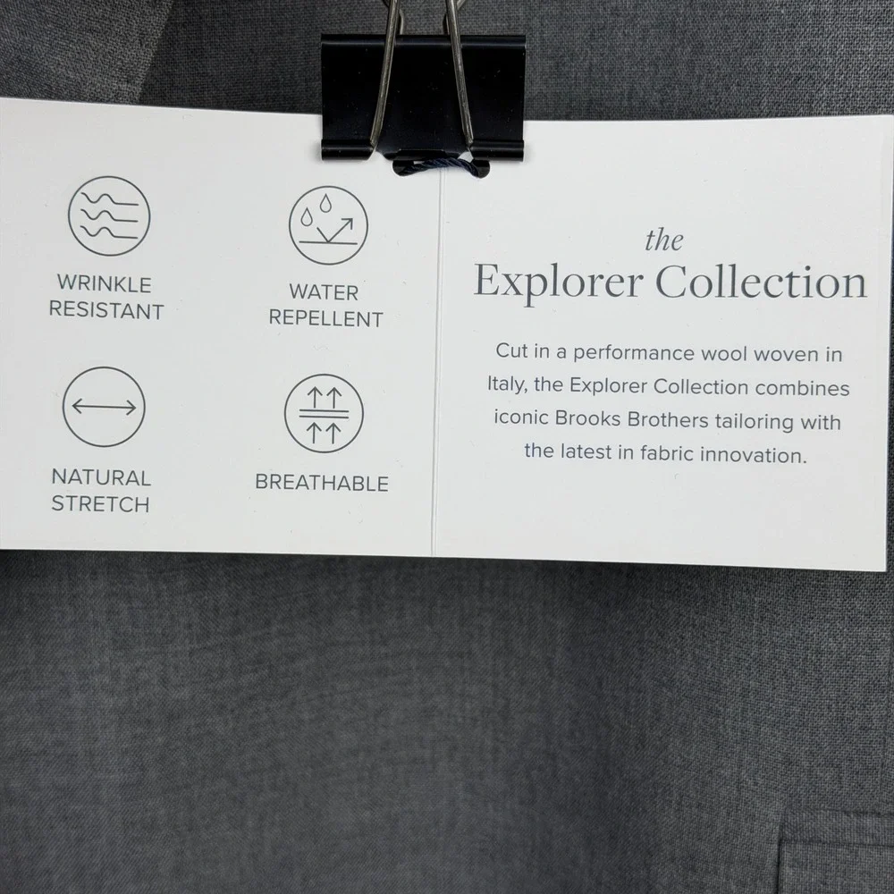 NEW Brooks Brothers Explorer Mens 52L WOOL Blazer Sport Coat Suit Jacket Gray